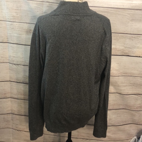 Banana Republic Pima Cotton Cashmere Quarter 1/4 Zip Gray Size Large - Picture 4 of 10